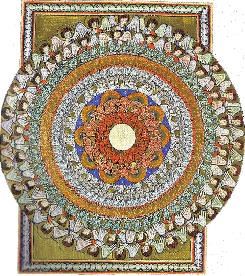 Theosophical Society - &nbsp;An illuminated image of one of Hildegard’s visions, known as&nbsp;All Beings Celebrate Creation.